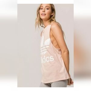 Adidas Originals Trefoil Textured Tank Top Baby Pink Size XS